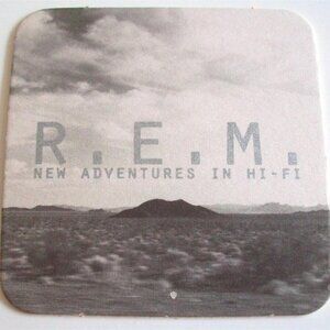 R.E.M. Band Coaster 1996 New Adventures In Hi-Fi Promo Only Beer Mat Cocktail